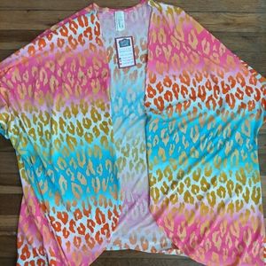Rainbow cheetah kimono